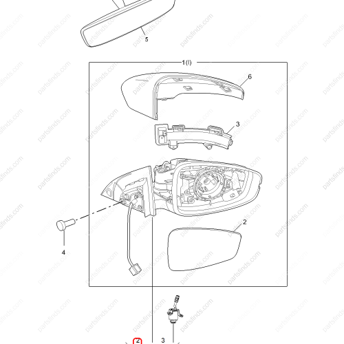 MG Reverse mirror glass OEM 10728540 FOR  MG5