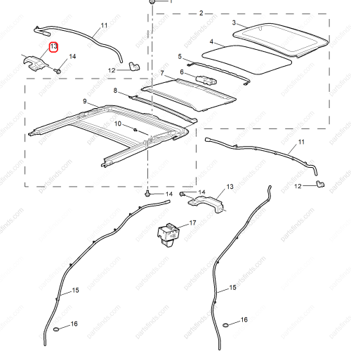 MG PANORAMIC SUNROOF REAR SECTION REPAIR KIT  OEM 10410831 FOR  MG6