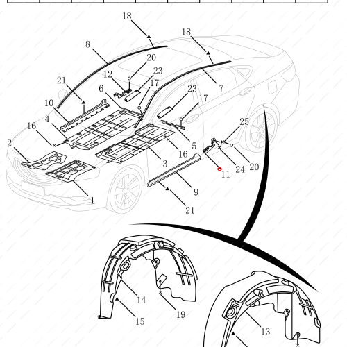 GEELY Door Sill Cover OEM 6073002600 / 1068030897 FOR  Emgrand GT