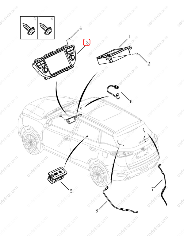 GEELY Monitor OEM 7079002700668 / 101702787301668 FOR Emgrand X7 Sport