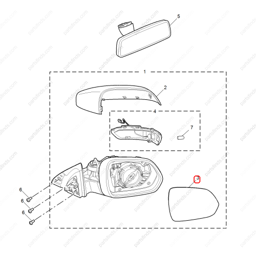 MG Reverse mirror glass OEM 10366605 FOR  MG ZS