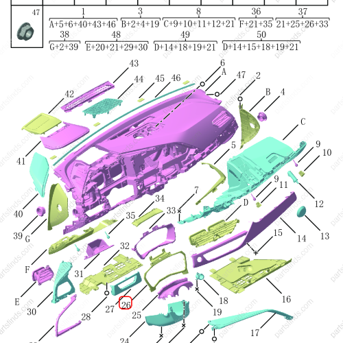 GEELY Trim strip OEM 6027140900 / 6600097756 FOR  Tugella