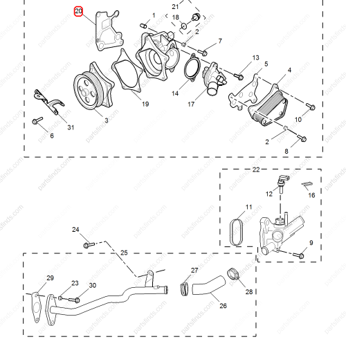 MG Water pump gasket OEM 12641872 FOR  MG ZS MG6 MG HS RX5