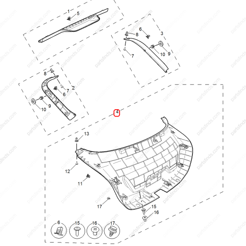 MG Tailgate trim panel OEM 10692615PXD FOR  MG6