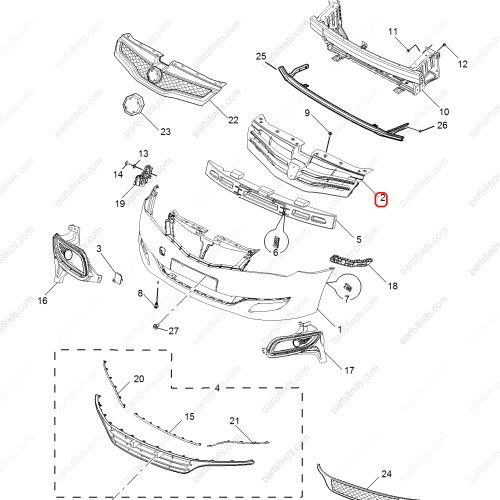 MG Front grille OEM 10119758 FOR  MG350