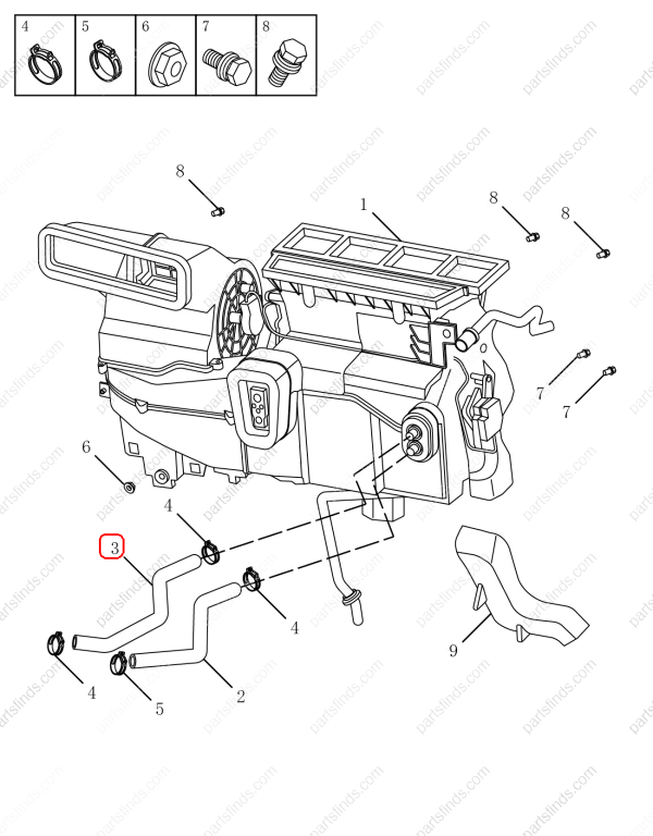 GEELY Coolant Inlet Hose OEM 8015001300 / 1017031579 FOR Emgrand GT