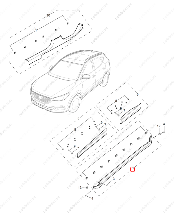 MG Door Sill Cover OEM 10252401 FOR  MG ZS