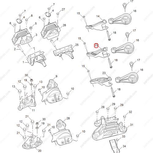 MG Engine mount bracket OEM 30064686 FOR  MG HS RX5