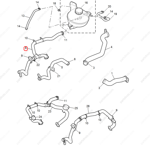 MG Coolant Inlet Hose OEM 30134097 FOR  MG HS