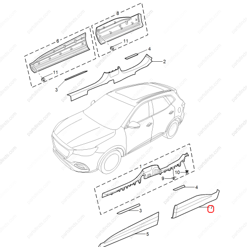 MG Door Strip OEM 11024097 FOR  MG HS