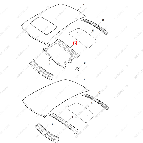 MG PANORAMIC SUNROOF REAR SECTION REPAIR KIT  OEM 10329554SEPP FOR  MG6