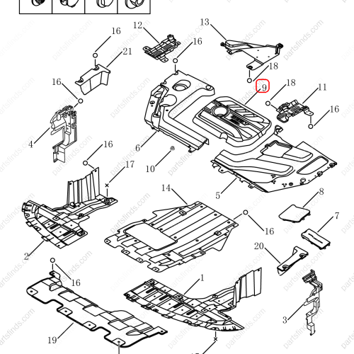 GEELY Engine upper trim panel OEM 1018061633 FOR  Binrui