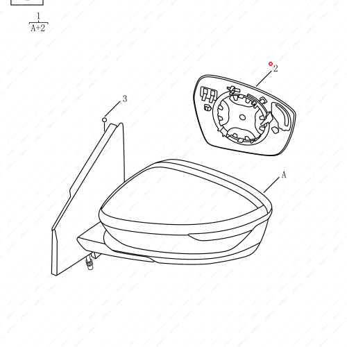 GEELY Reverse mirror glass OEM 6017053000 / 6600206163 FOR  Coolray