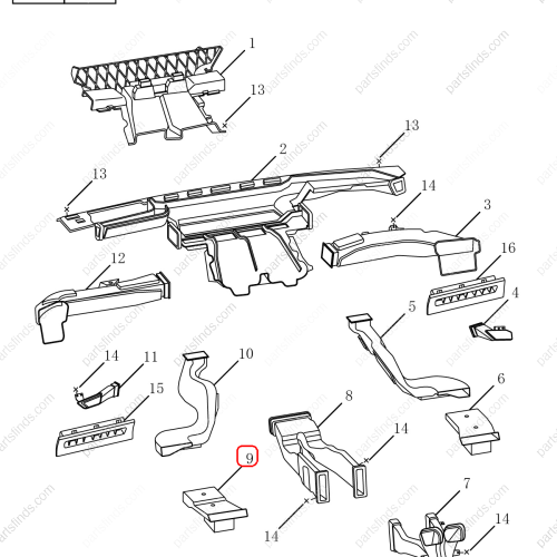 GEELY Air conditioning duct OEM 8028001800 / 1068030301 FOR  Emgrand GT