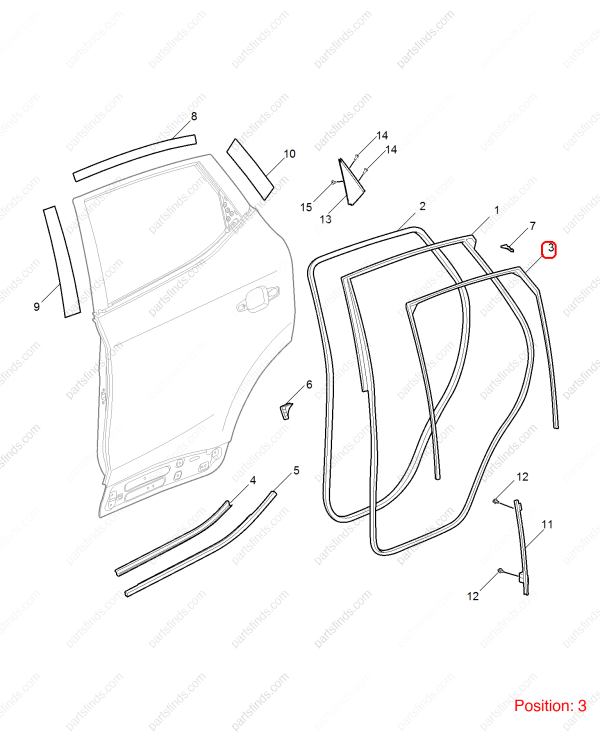 MG Door glass lift rubber strip OEM 10232794 FOR MG ZS