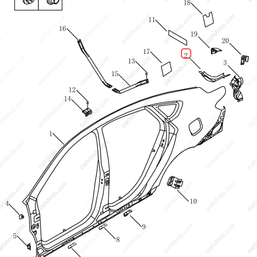 GEELY Tailgate water channel OEM 5038071000C15 / 111200093801C15 FOR  Binrui