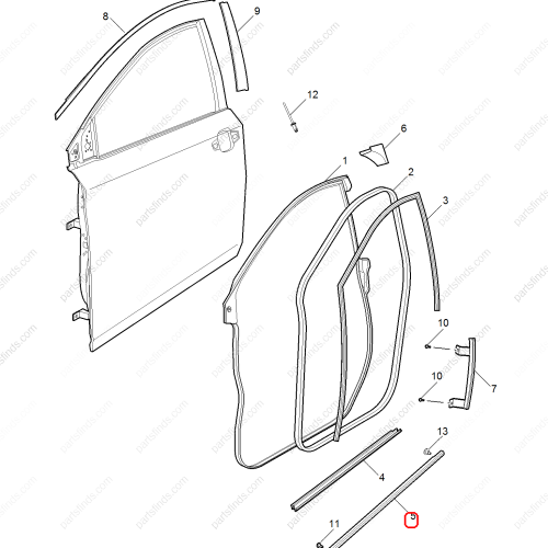 MG Door glass pressure strip OEM 10644015 FOR  MG6