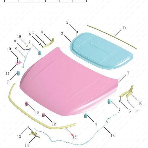 GEELY Hood rubber strip OEM 5032066500 / 8889519477 FOR  Emgrand