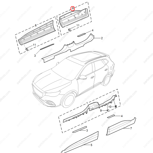 MG Door Strip OEM 10423727 FOR  MG HS