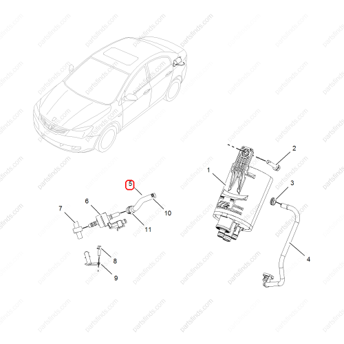 MG Activated carbon canister ventilation pipe OEM 10089971 FOR  MG350 MG5