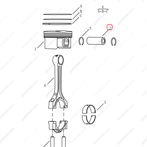 GEELY Piston pin OEM 1044005500 / 1016050336 FOR  Emgrand GT