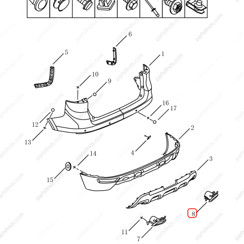 GEELY Rear exhaust pipe cover OEM 6044041700 / 6600068142 FOR  Emgrand X7 Sport