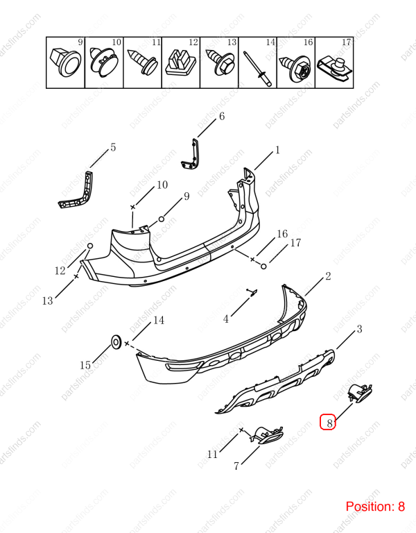 GEELY Rear exhaust pipe cover OEM 6044041700 / 6600068142 FOR Emgrand X7 Sport