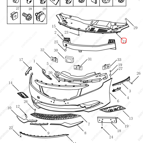 GEELY Radiator upper trim panel OEM 6010007600 / 1068030734 FOR  Emgrand GT