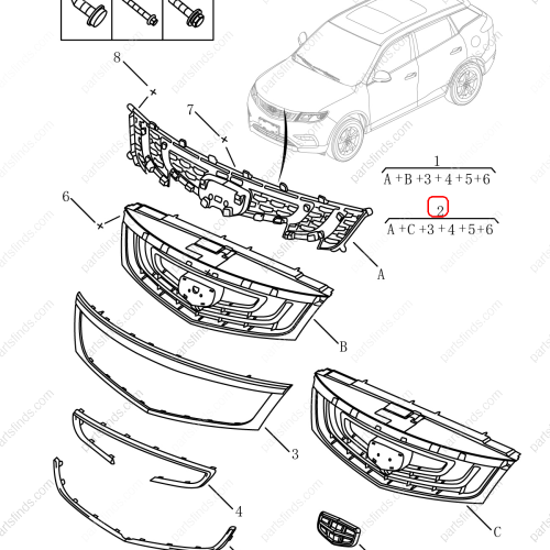 GEELY Front grille OEM 6013003700 / 1018058167 FOR  Emgrand X7 Sport