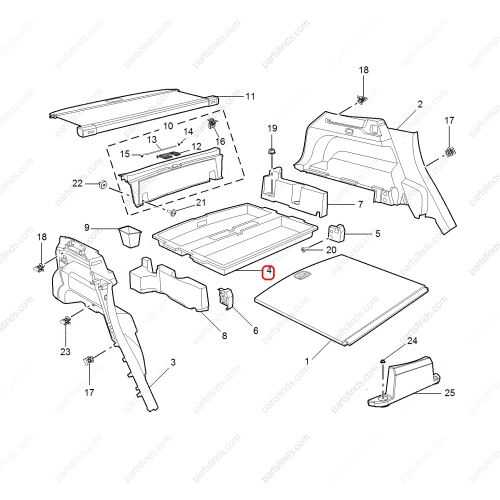 MG Luggage compartment miscellaneous box OEM 10628561 FOR  MG HS