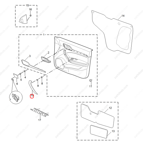 MG Door handle trim OEM 10157815ASH FOR  MG6