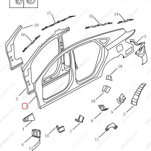 GEELY Side panel OEM 5038010700C15 / 101203810801C15 FOR  Emgrand GT