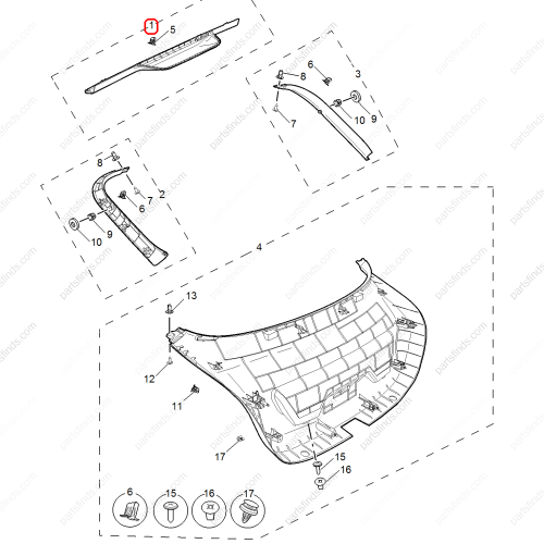 MG Tailgate trim panel OEM 10692612 FOR  MG6