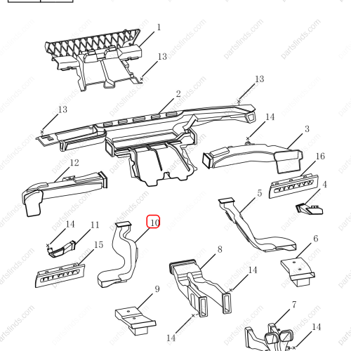 GEELY Air conditioning duct OEM 8028001900 / 1068030299 FOR  Emgrand GT