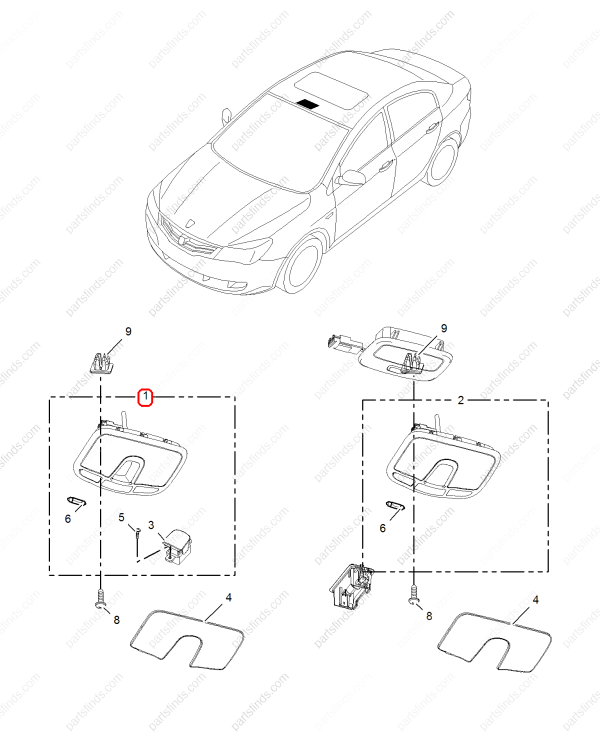 MG Reading light OEM 10309212ESA FOR MG350 MG5