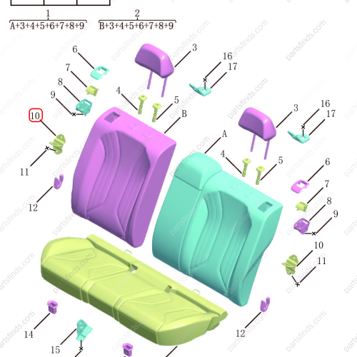 GEELY Seat lock buckle OEM 6086345900 / 8891423531 FOR  Binrui