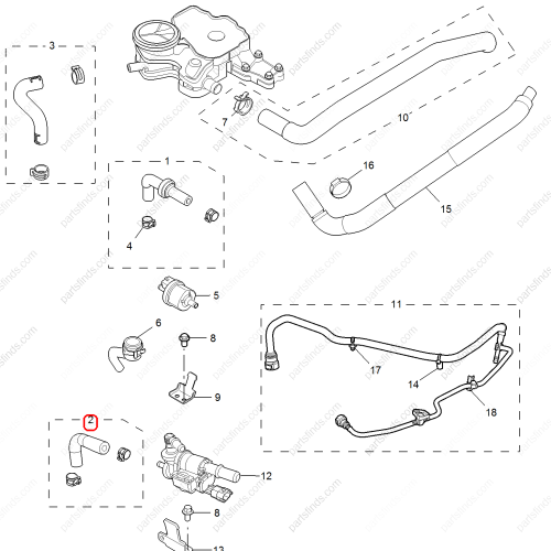 MG Activated carbon canister ventilation pipe OEM 10443971 FOR  RX8 MG HS