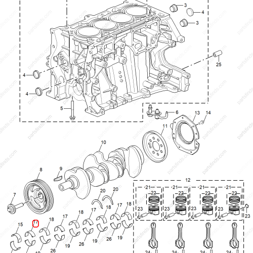 MG Connecting Rod Bearing OEM 10770603BLK FOR  MG5