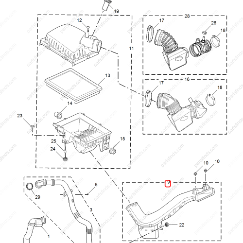 MG Air Intake Hose OEM 10500911 FOR  MG6 MG5