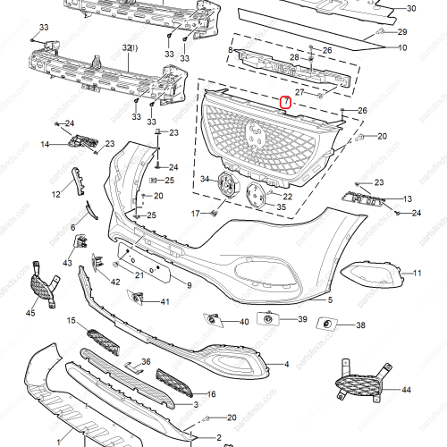 MG Front grille OEM 10526416 FOR  MG HS