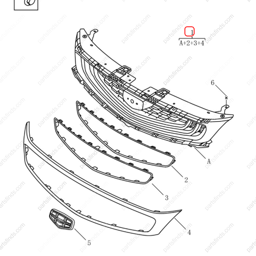 GEELY Front grille OEM 6013024300 / 1018027312 FOR  Binrui