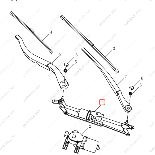 GEELY Wiper linkage motor assembly OEM 6020002000 / 1067030152 FOR  Emgrand GT