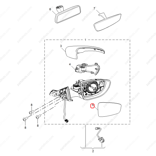 MG Reverse mirror glass OEM 11039717 FOR  MG GT