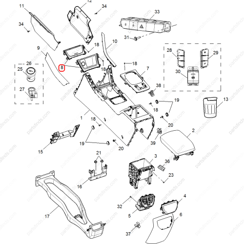 MG STORAGE COMPARTMENT  OEM 10328909 FOR  MG GS