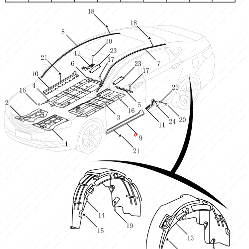 GEELY Door Sill Cover OEM 6073003900 / 1068030831 FOR  Emgrand GT