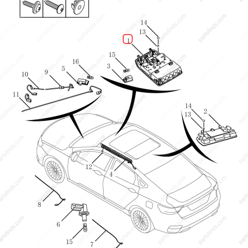 GEELY Reading light OEM 7063018900517 / 101806427201517 FOR  Emgrand GT