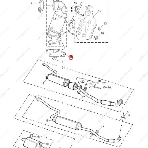 MG Exhaust pipe bracket OEM 30095778 FOR  MG ZS