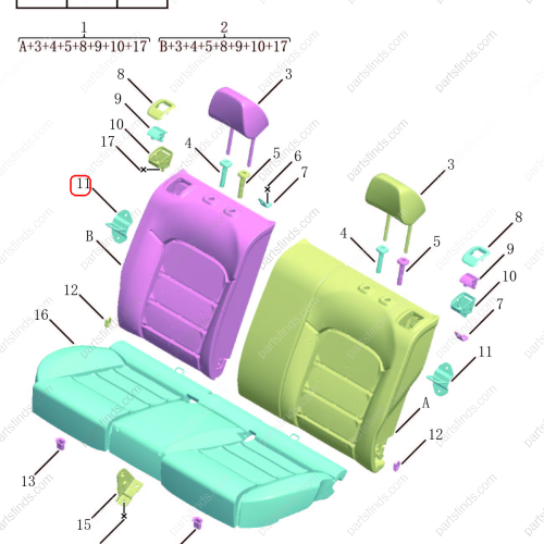 GEELY Seat lock buckle OEM 5013051500 / 1118000557 FOR  Binrui