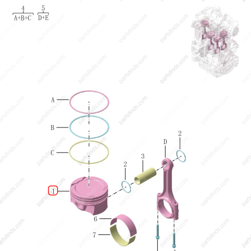 GEELY Piston OEM 1044029000 / 5500001093 FOR  Tugella