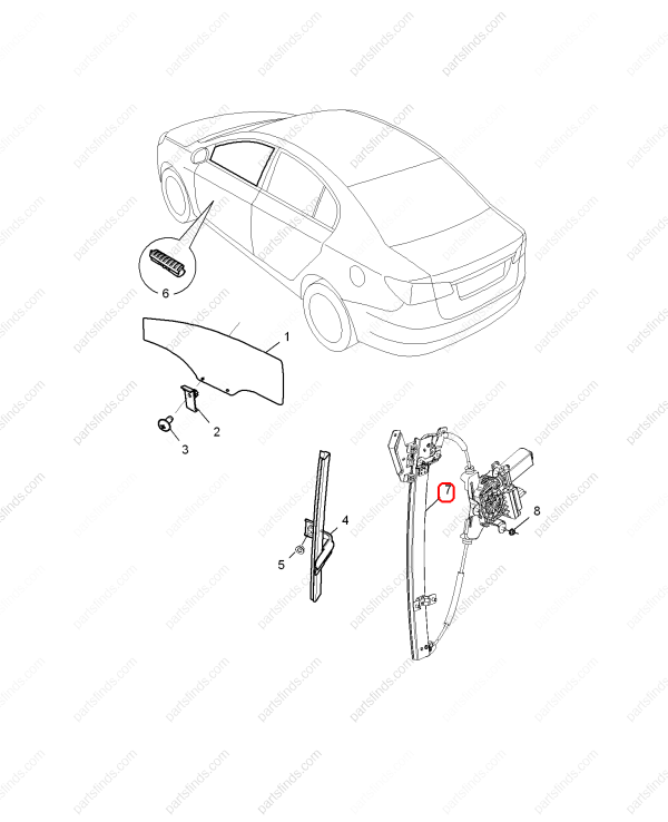 MG Rear Left Door Window Regulator OEM 10110353 FOR MG350 MG5